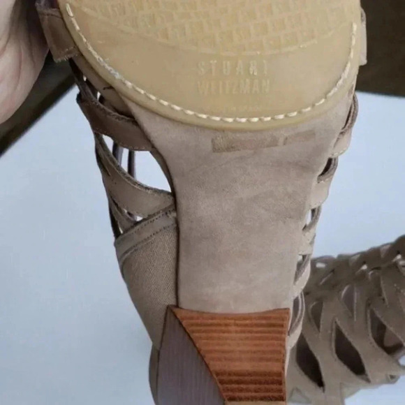 Stuart Weitzman Rollover Nubuck Sandals - Picture 16 of 16